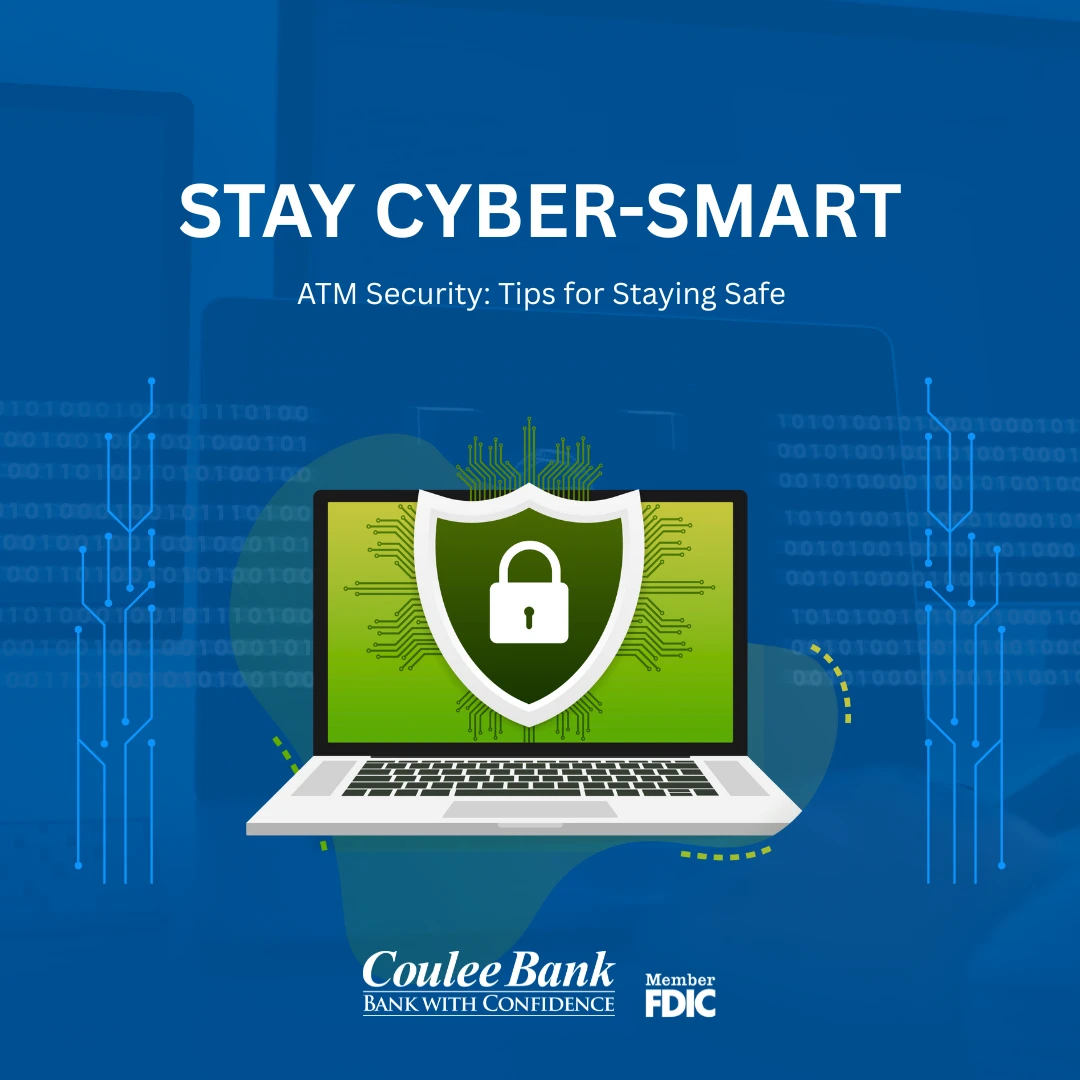 Computer screen with padlock to illustrate cybersecurity safety this month.